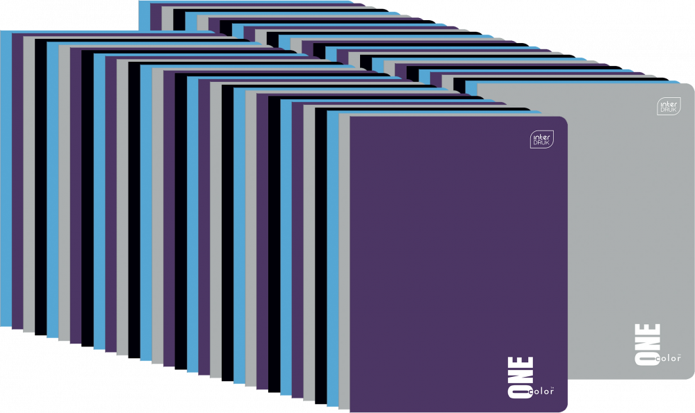 100x Zeszyt w kratkę Interdruk UV One Color, A5, 32 kartki, mix kolorów