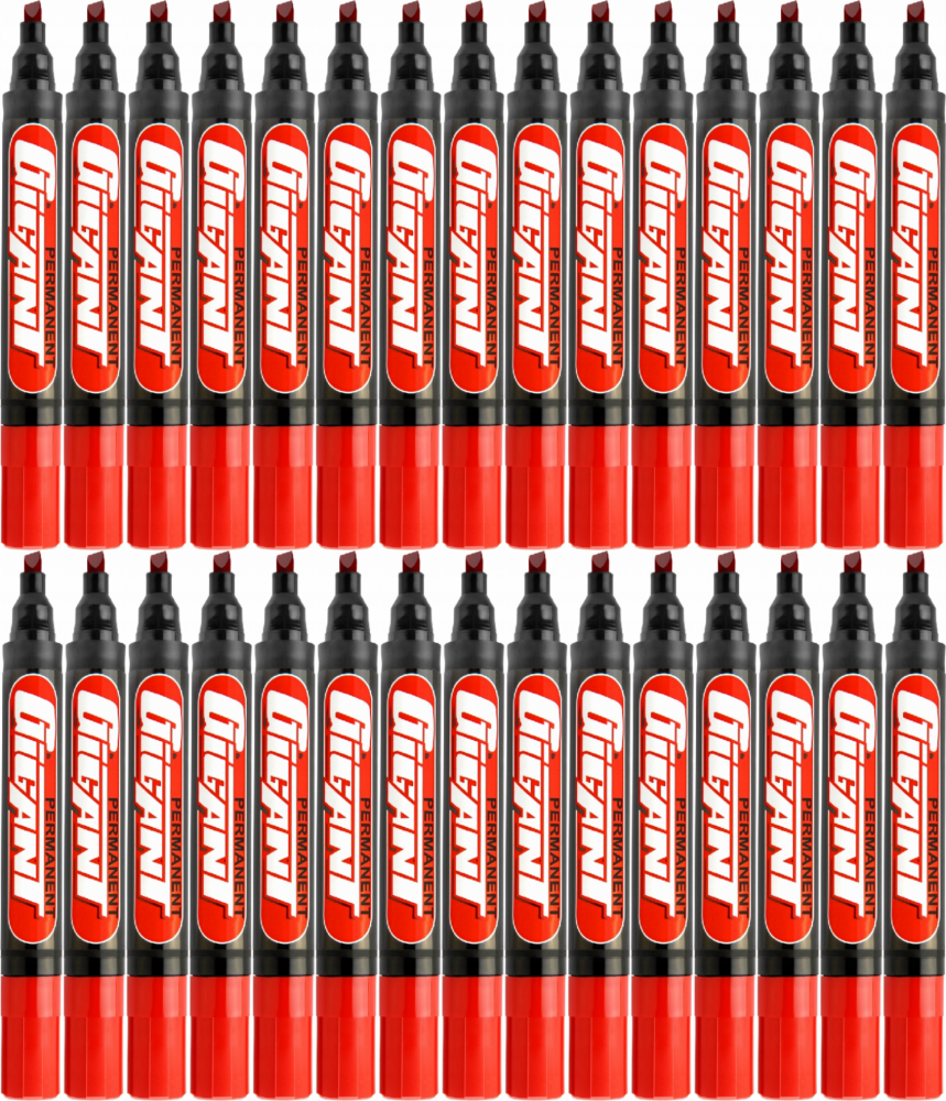 36x Marker permanentny Kamet, Gigant, ścięta, 5.5mm czerwony