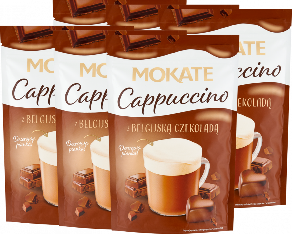 6x Kawa rozpuszczalna Mokate Cappuccino, z belgijską czekoladą, 110g