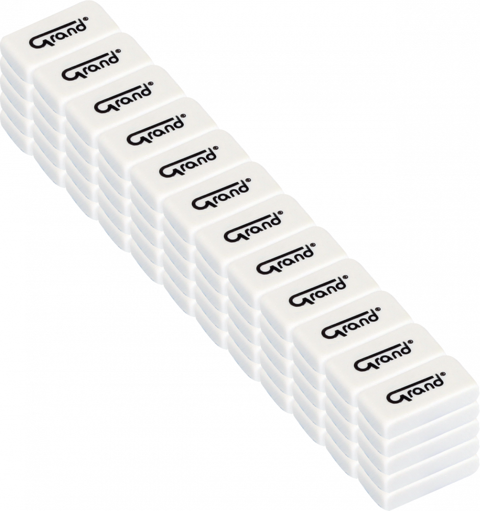 60x Gumka ołówkowa Grand GR-360, 30x15x6mm, biały