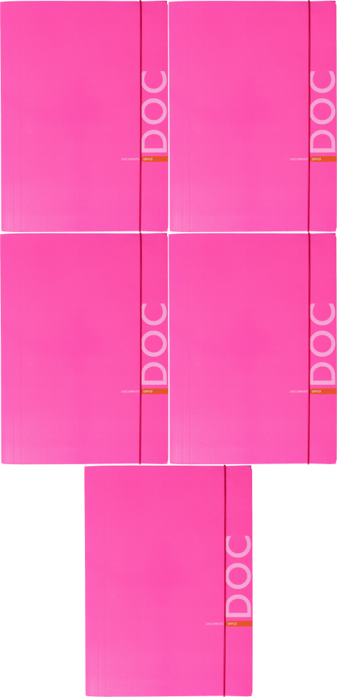 5x Teczka kartonowa z gumką Barbara Fluo, A4, 350g, różowy
