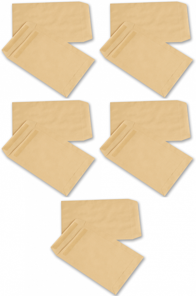 5x Koperta standardowa NC, B5, samoklejąca SK, 50 sztuk, brązowy