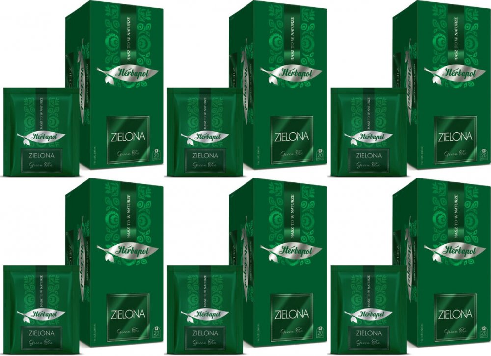 6x Herbata zielona w kopertach Herbapol Breakfast, 20 sztuk x 2g