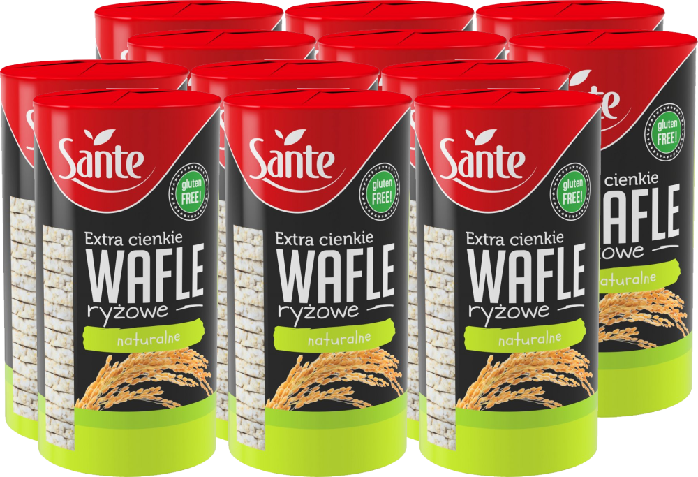 12x Wafle ryżowe Sante, naturalny, extra cienkie, 110g