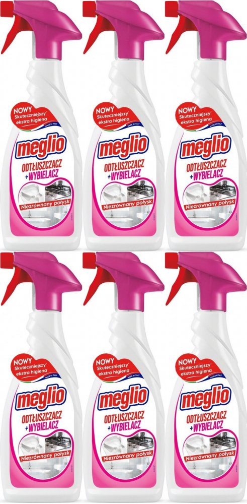 6x Płyn odtłuszczający Meglio odtłuszczacz+wybielacz, spray, 650ml