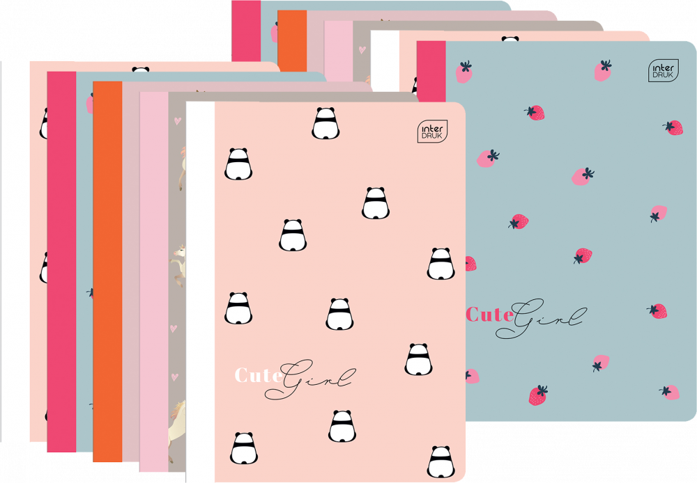 10x Zeszyt w kratkę Interdruk UV Girls, A5, 32 kartki, mix wzorów