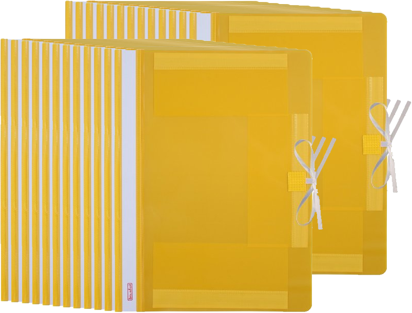 25x Teczka wiązana Biurfol, A4, plastikowa, żółty