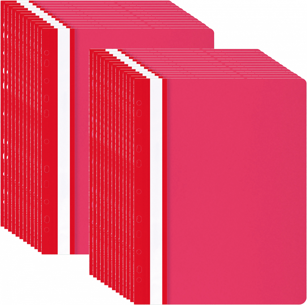 25x Skoroszyt plastikowy oczkowy Office Products, A4, do 200 kartek, czerwony