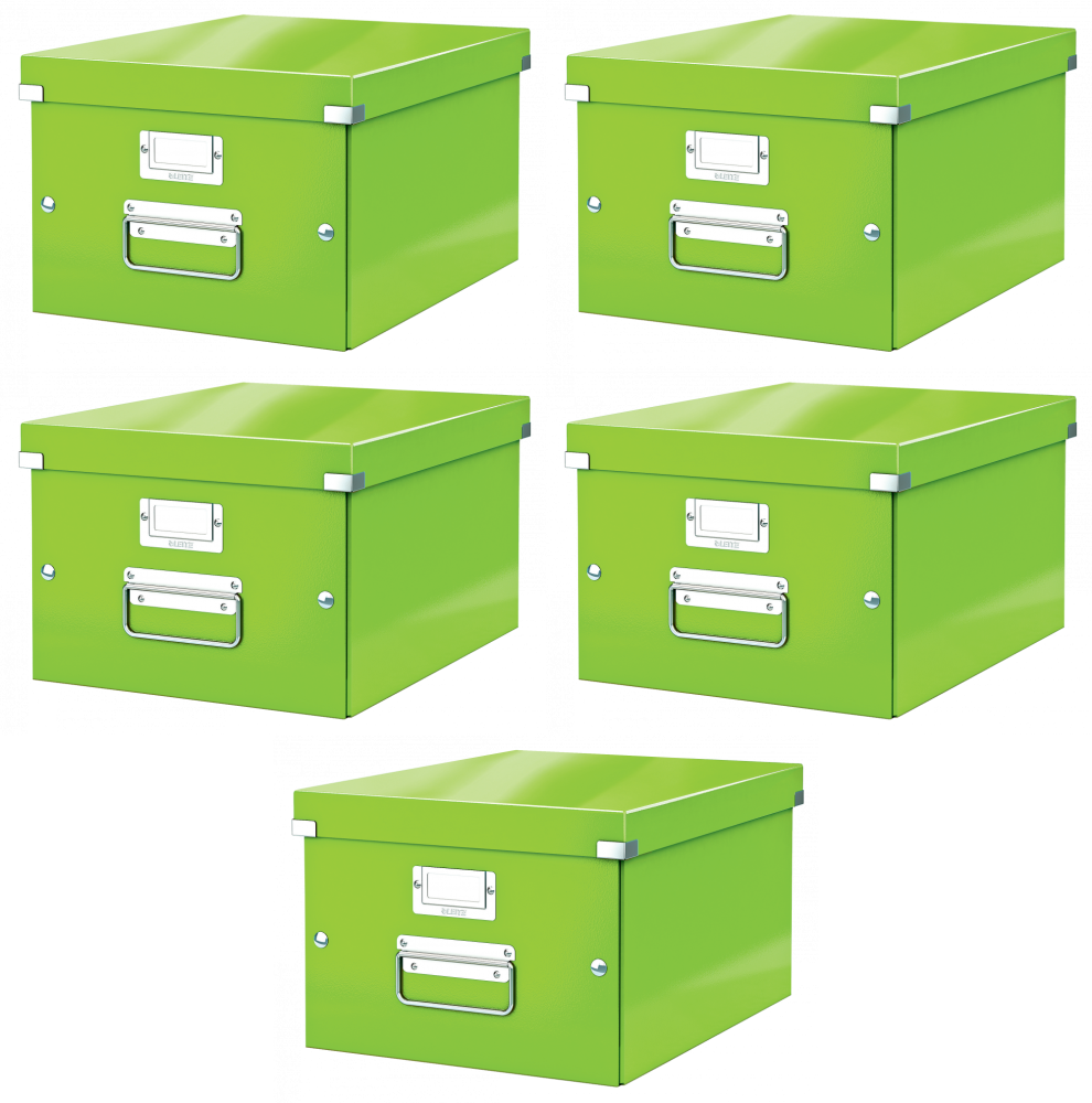 5x Pudło uniwersalne Leitz Click&Store Wow, A4, zielony