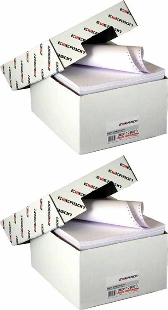 2x Papier samokopiujący do drukarki igłowej (składanka) Emerson, 150mmx12", 1+0, bez nadruku
