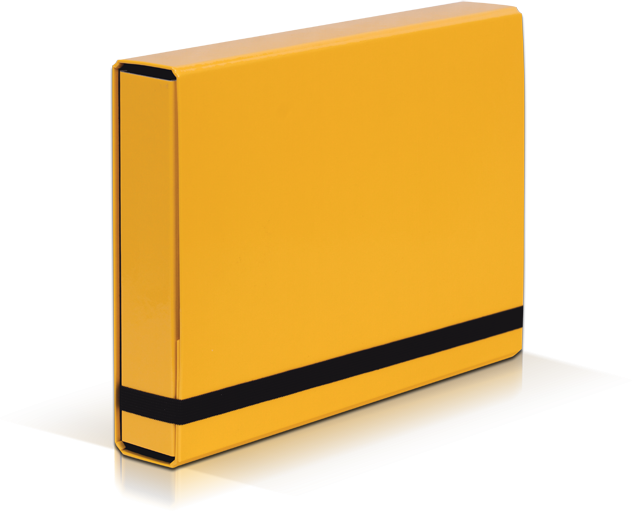 Teczka kartonowa z gumką VauPe Box Caribic, A4, 50mm, żółty