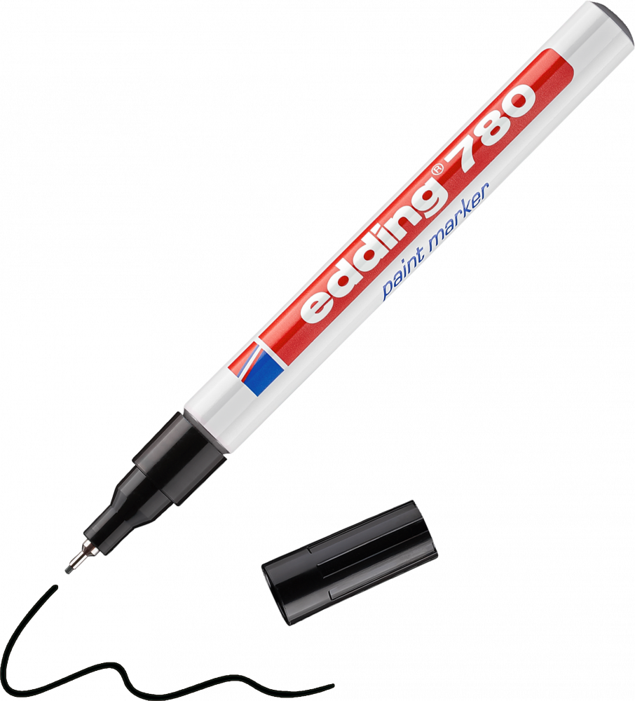 Marker olejowy połyskujący edding 780, okrągła, 0.8mm, 1 sztuka czarny