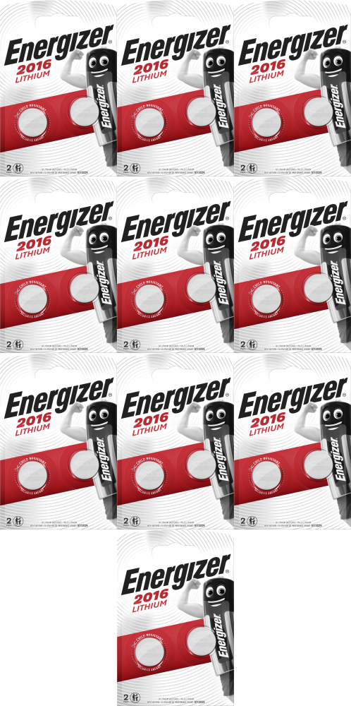 10x Bateria specjalistyczna Energizer, 3V, CR2016, 2 sztuki