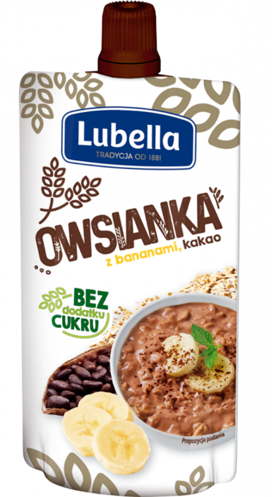 Mus owsianka Lubella, banan, kakao, bez cukru, 100g