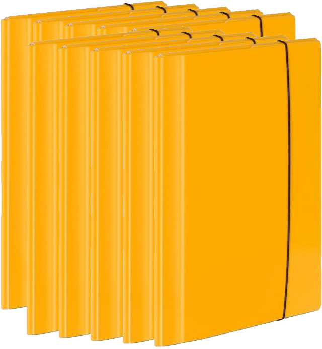 10x Teczka z gumką laminowana VauPe Large 2, A4, 20mm, żółty