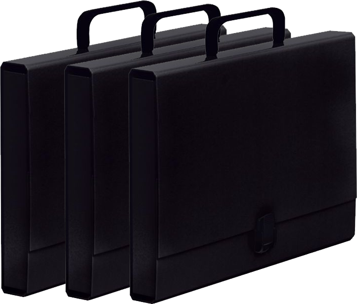 3x Teczka z rączką VauPe Classic I, na klips, A4, 40mm czarna