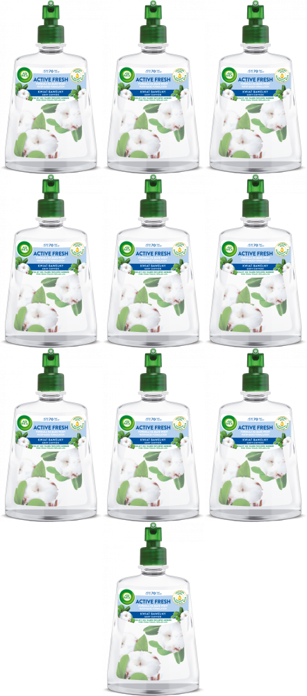 10x Wkład do odświeżacza automatycznego Air Wick Active Fresh, kwiat bawełny, 228ml