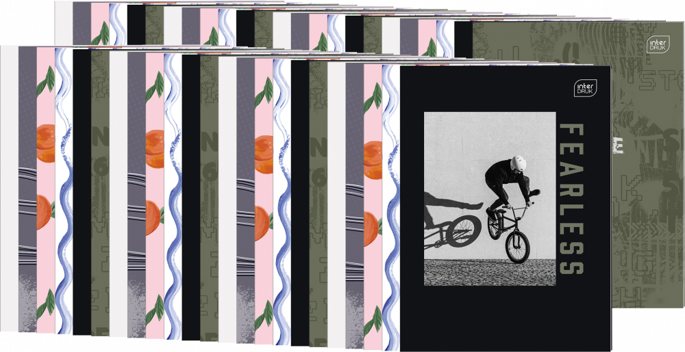 50x Zeszyt w linie Interdruk, A4, miękka oprawa, 60 kartek, mix wzorów