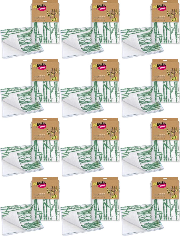 12x Ścierka do podłogi York Bambus, 1 sztuka, biało-zielony