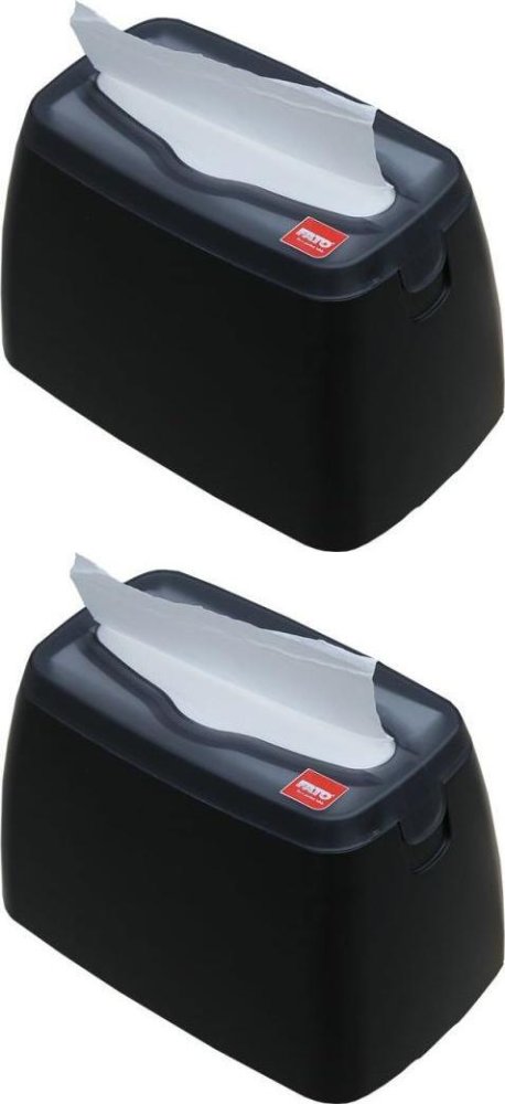 2x Dozownik do serwetek Merida, tworzywo sztuczne, na 225 serwetek, dozowanie od góry, czarny