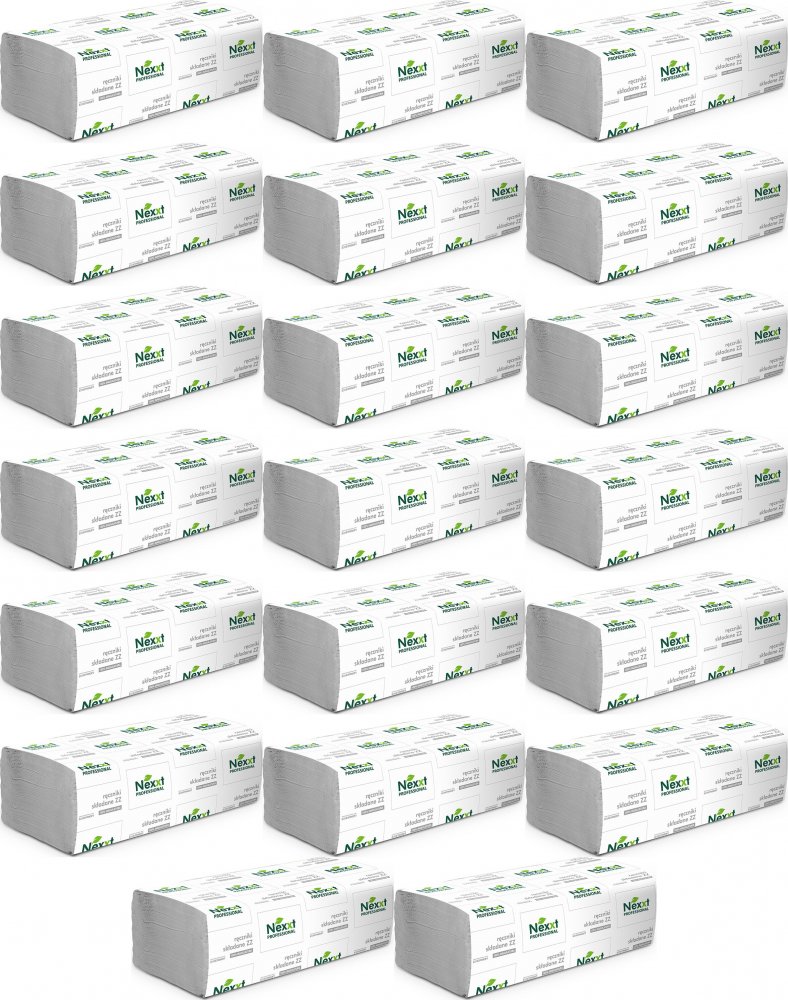 20x Ręcznik papierowy Nexxt, jednowarstwowy, w składce ZZ, 200 listków, naturalny