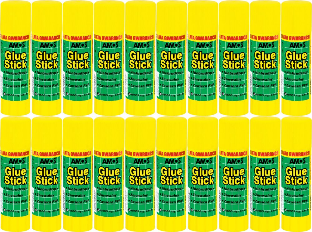 20x Klej biurowy Amos, w sztyfcie, 22g