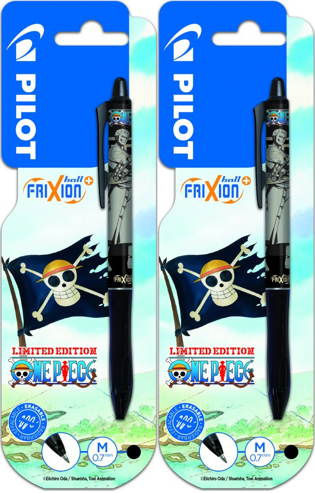 2x Pióro kulkowe wymazywalne Pilot One Piece Frixion Ball+, 0.7mm, czarny