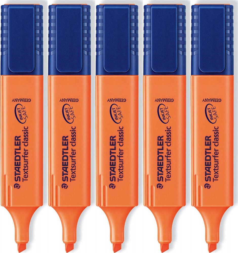 5x Zakreślacz Staedler, ścięta, 5mm, pomarańczowy