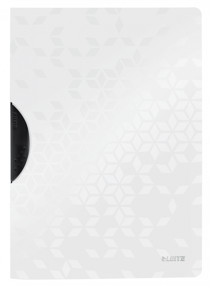 Skoroszyt plastikowy z klipsem Leitz Wow ColorClip, A4, do 30 kartek, biały