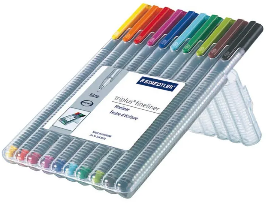 Cienkopis Staedtler Triplus, 0.3mm, 10 sztuk w etui, mix kolorów