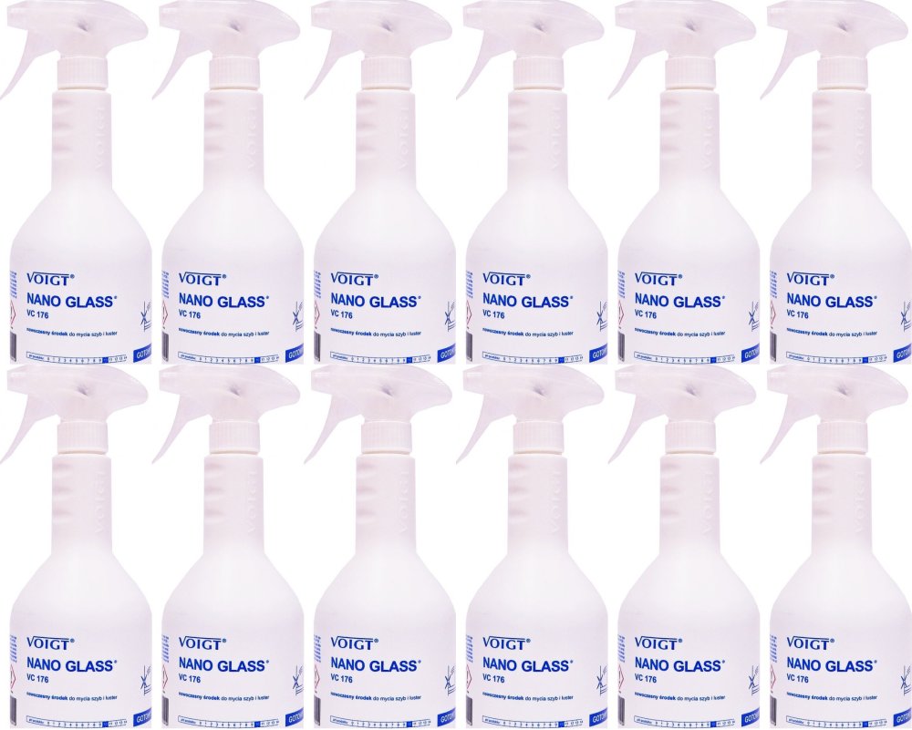 12x Płyn do mycia szyb Voigt Nano Glass VC176, 600ml