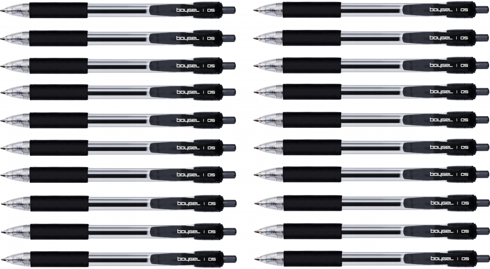 20x Długopis żelowy automatyczny Rystor, Boy Gel, 0.5mm, czarny