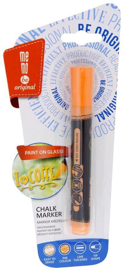 Marker kredowy MemoBe, okrągła, 2-3mm, pomarańczowy neonowy