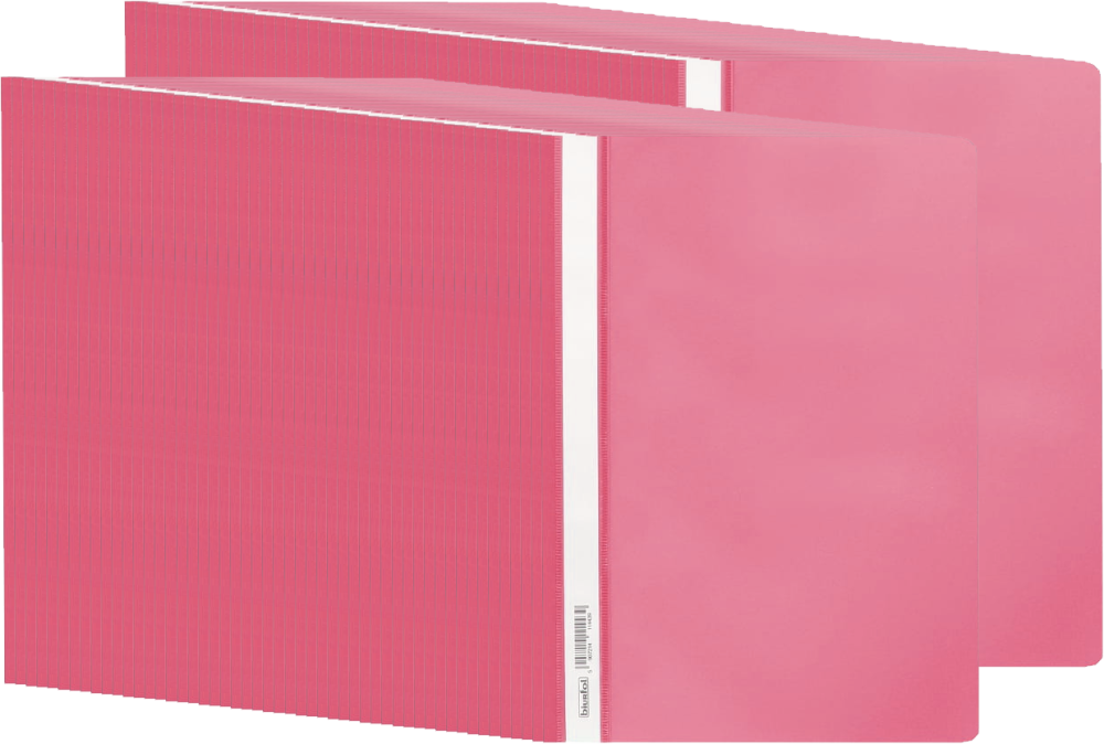 100x Skoroszyt plastikowy bez oczek Biurfol, miękki, A4, różowy