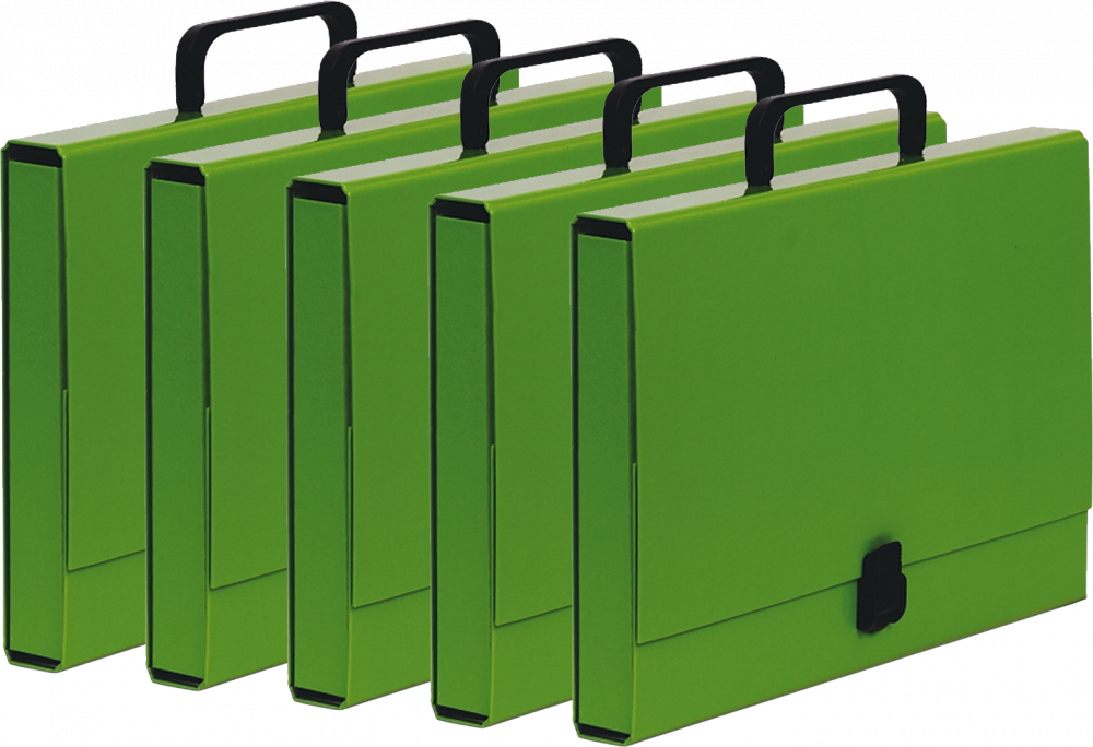 5x Teczka z rączką VauPe Classic I, na klips, A4, 40mm, jasny zielony