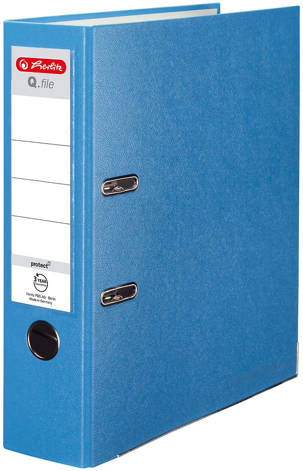 Segregator A4 Herlitz Q.file, 80mm, jasnoniebieski