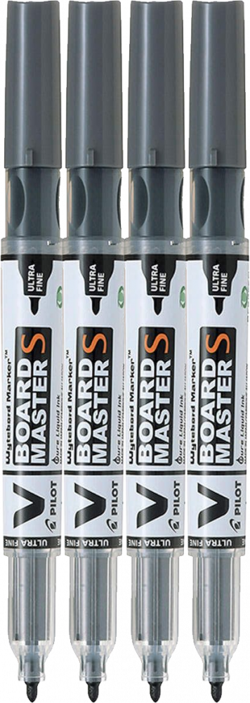 4x Marker suchościeralny Pilot, V Board Master S, okrągła, 0.8 mm, czarny