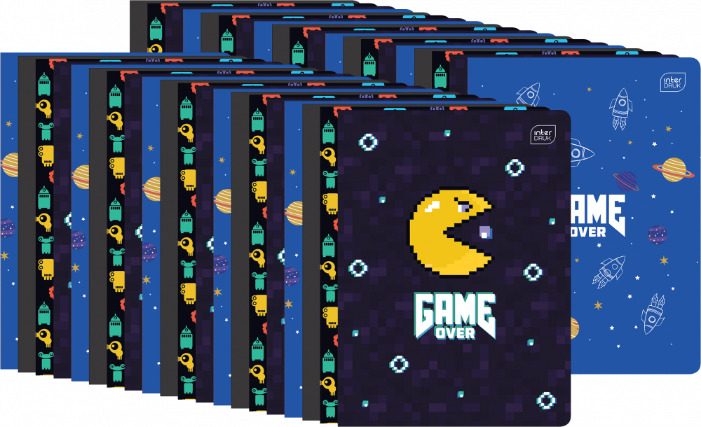 40x Zeszyt w wąskie linie Interdruk UV Boys, A5, 16 kartek, mix wzorów