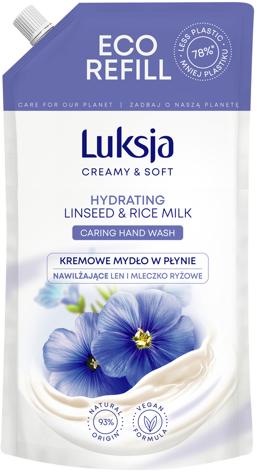 Mydło w płynie Luksja Creamy len i mleczko ryżowe, zapas, 900ml