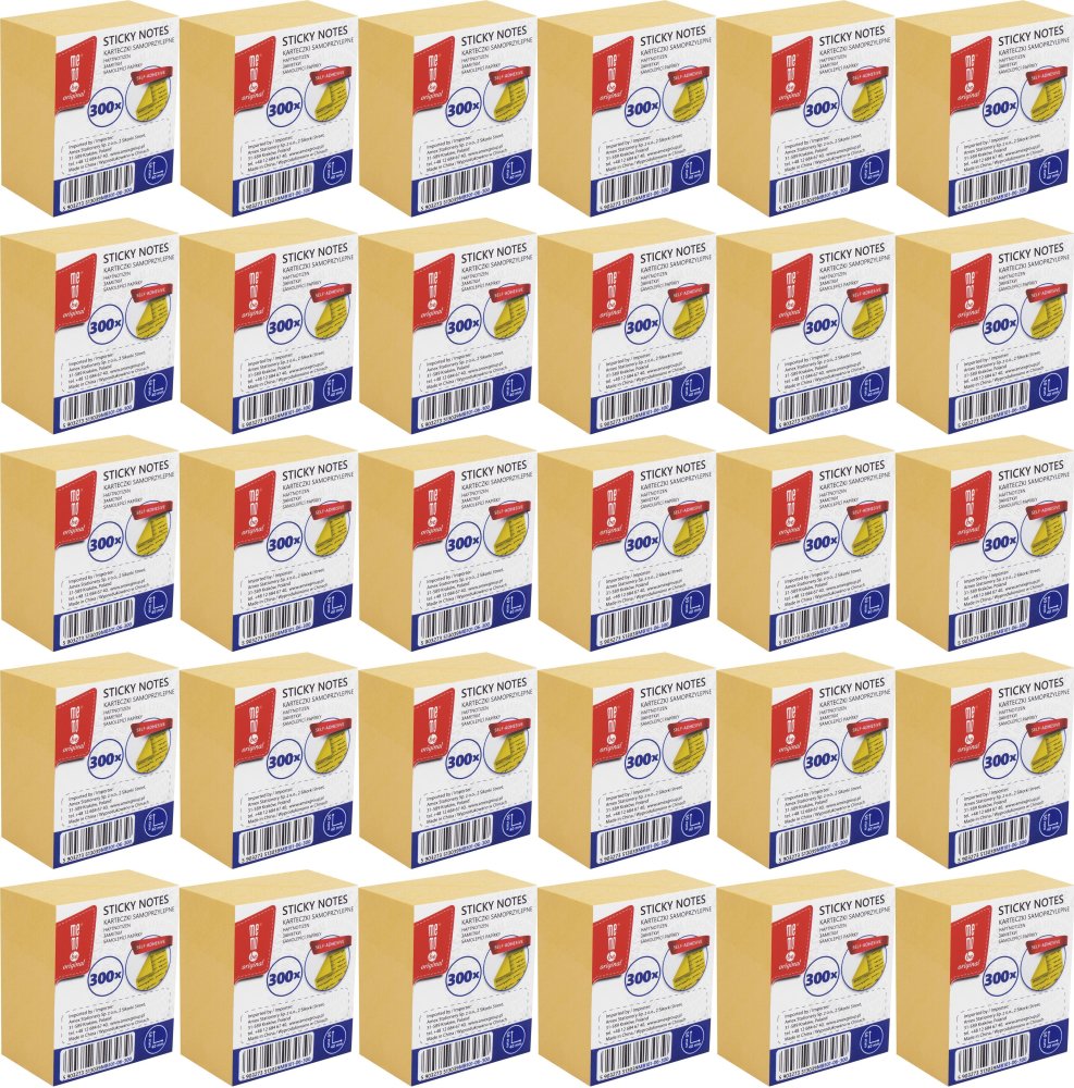48x Karteczki samoprzylepne MemoBe, 40x50mm, 300 karteczek, żółty