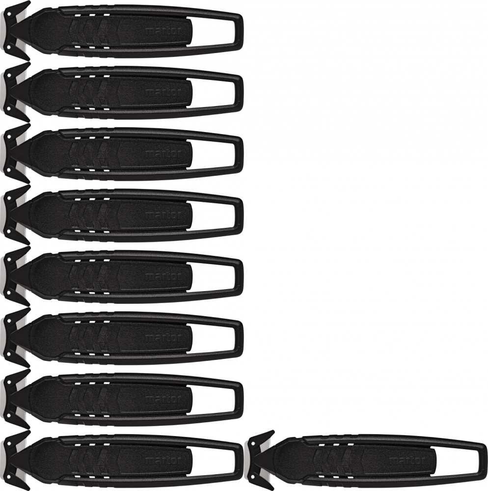 10x Nóż bezpieczny Martor Secumax 150, z niewymiennym ostrzem, czarny