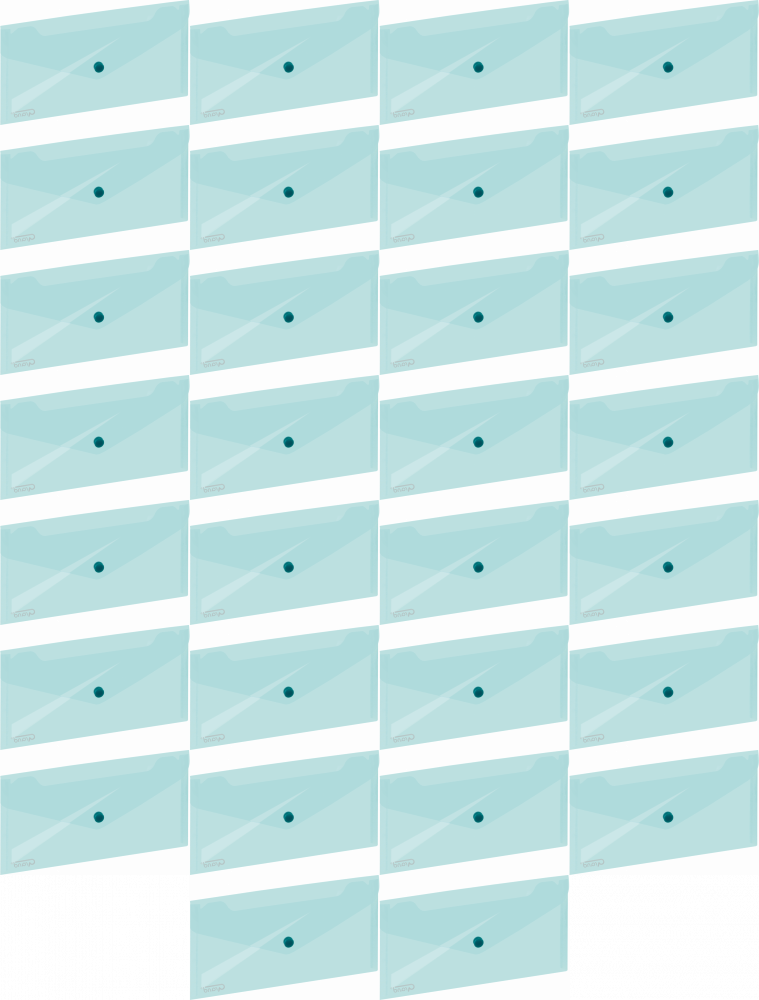 50x Teczka kopertowa Grand, DL, na zatrzask, zielony