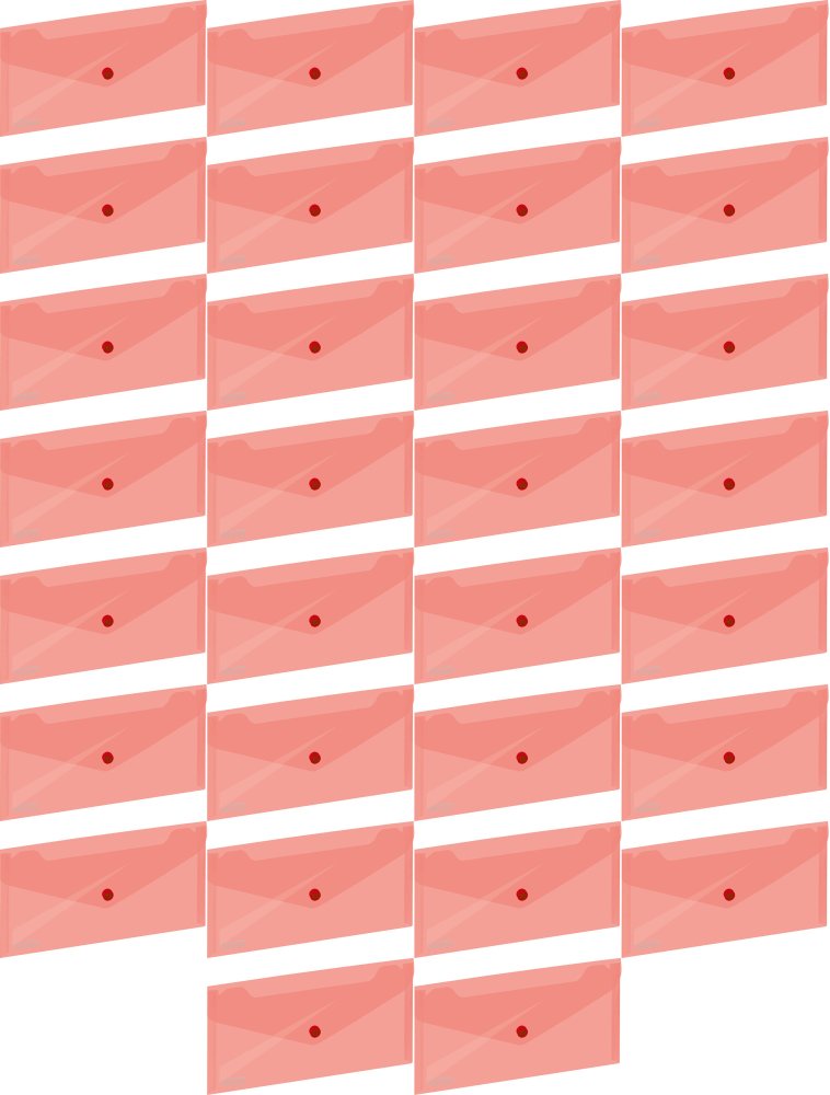 30x Teczka kopertowa Grand ZP-042, 254x130mm, na zatrzask, czerwony