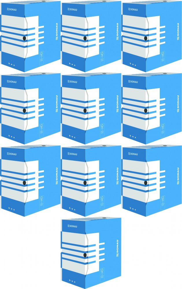 10x Pudło archiwizacyjne Donau, A4, 155mm, niebieski