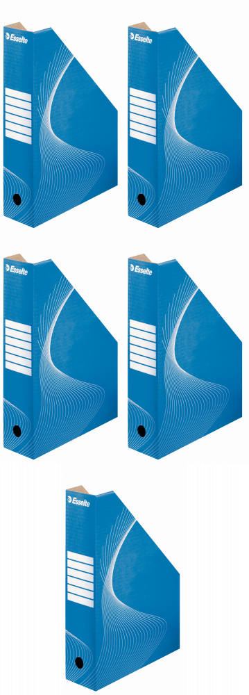 5x Organizer kartonowy na dokumenty Esselte, A4, 80mm, do 800 kartek niebieski