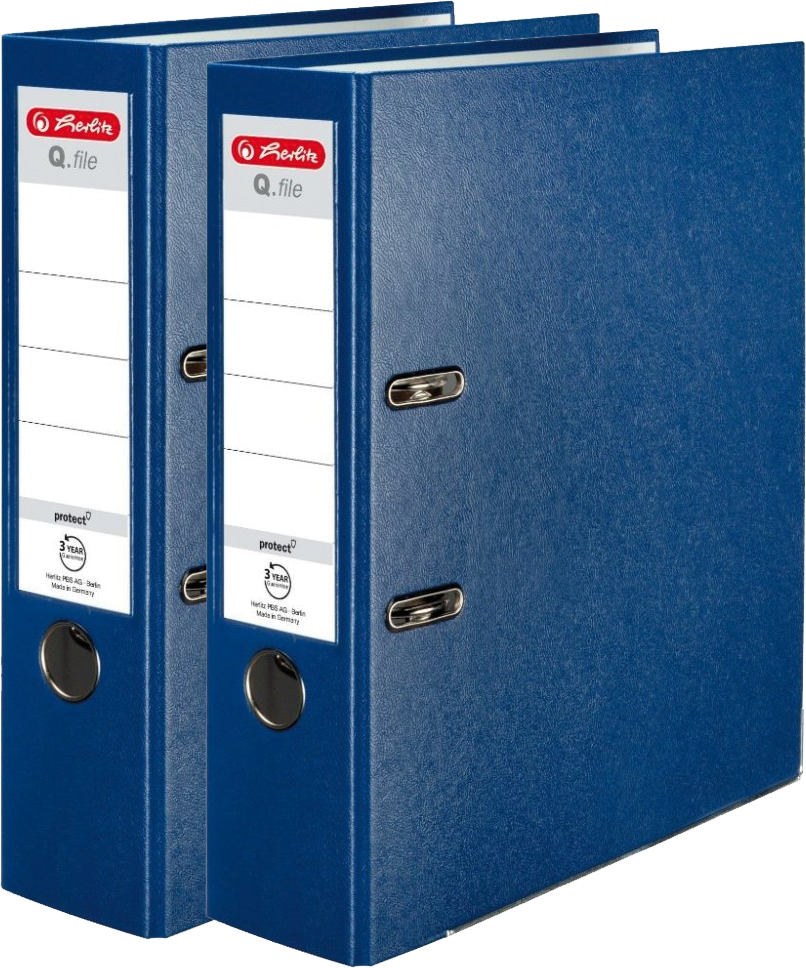 2x Segregator A4 Herlitz Q.file, 80mm, granatowy