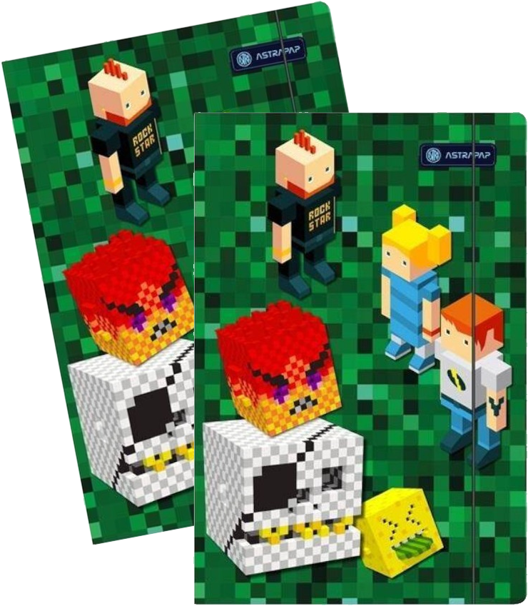 2x Teczka z gumką Astra Pixel&Unicorn, A4, 350g, mix kolorów