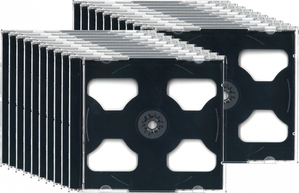 40x Pudełko na 2 płyty CD/DVD Omega, 1 sztuka, transparentny/czarny