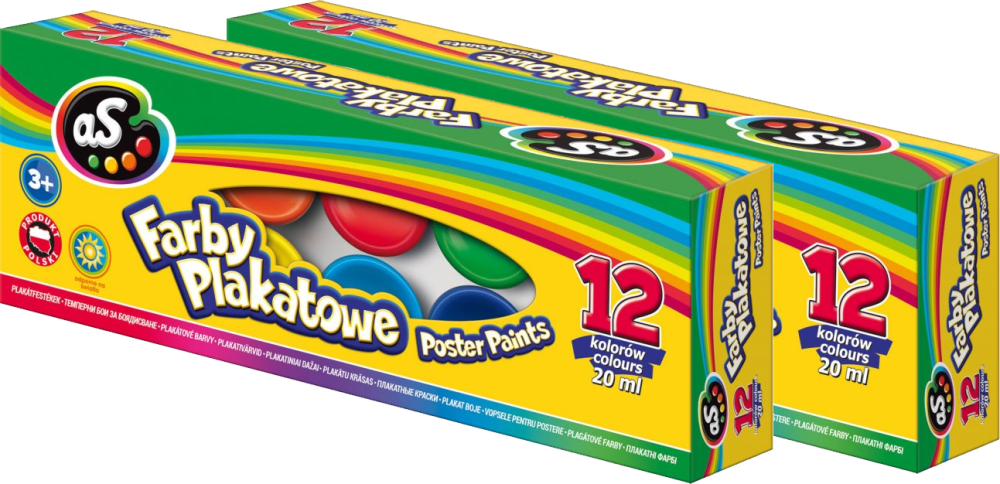 2x Farby plakatowe Astra AS, 20ml, 12 sztuk, mix kolorów