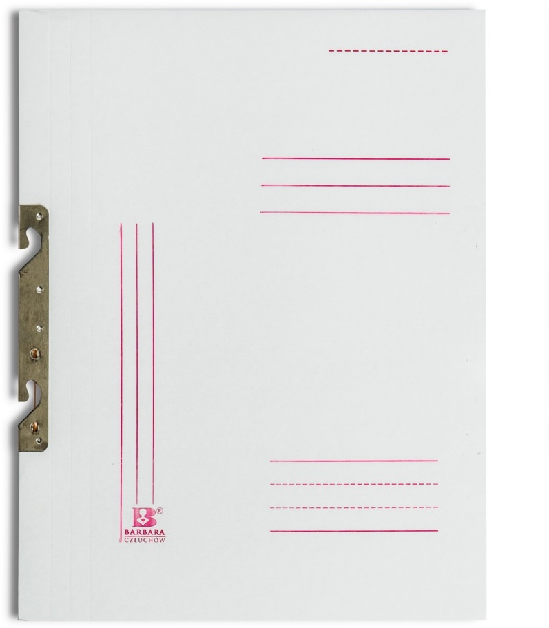 Skoroszyt kartonowy zawieszany Barbara, A4, do 150 kartek, 250g/m2, biały
